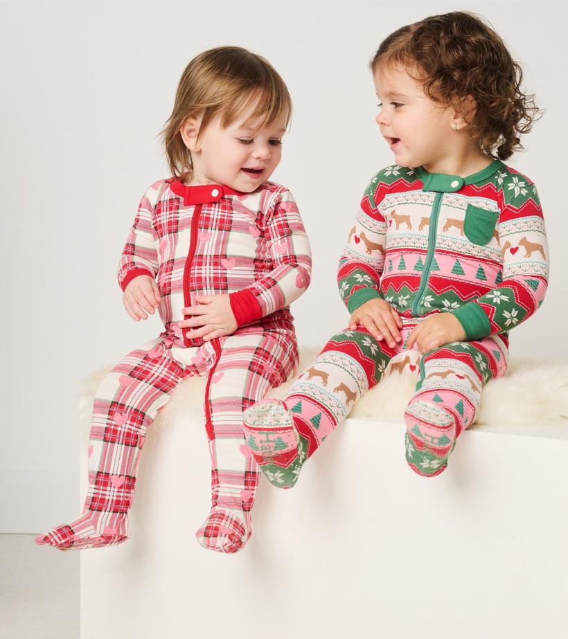 Baby &amp; Toddler Baby Plaid Hearts Cotton Footed Sleeper | Hatley Sleepwear