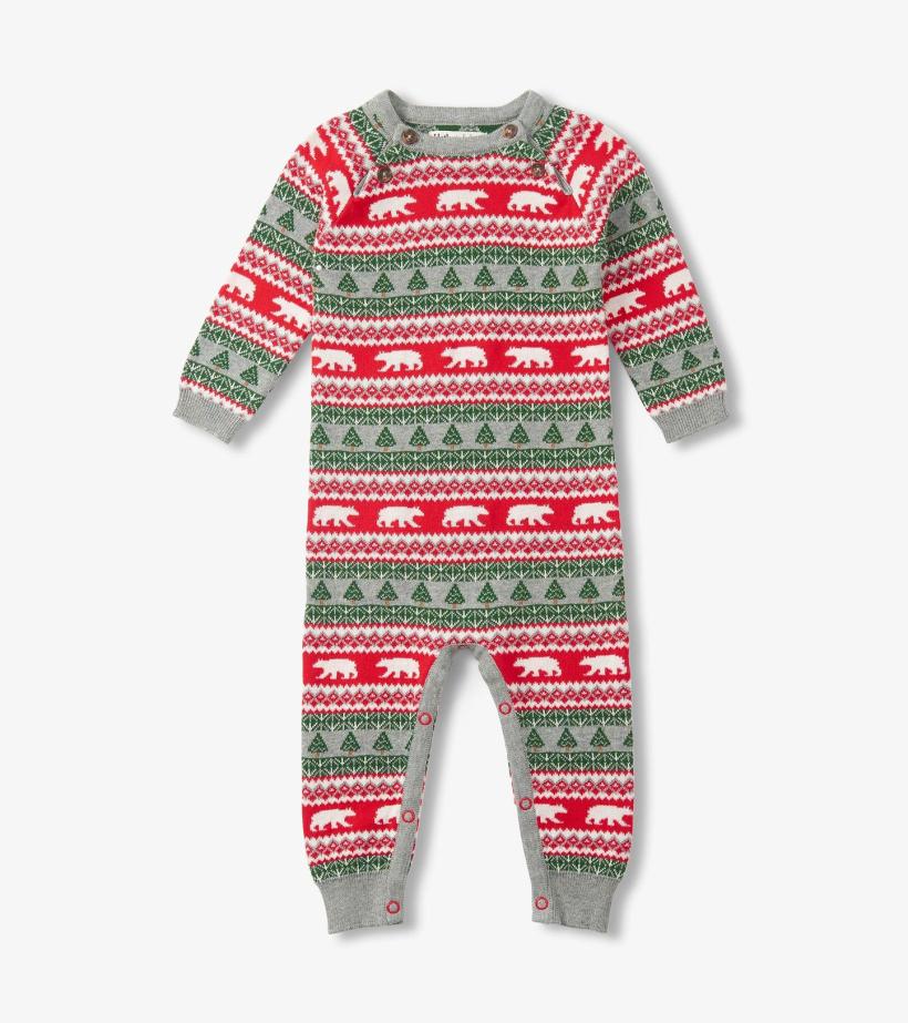 Baby &amp; Toddler Baby Polar Bear Fair Isle Sweater Romper | Hatley Rompers