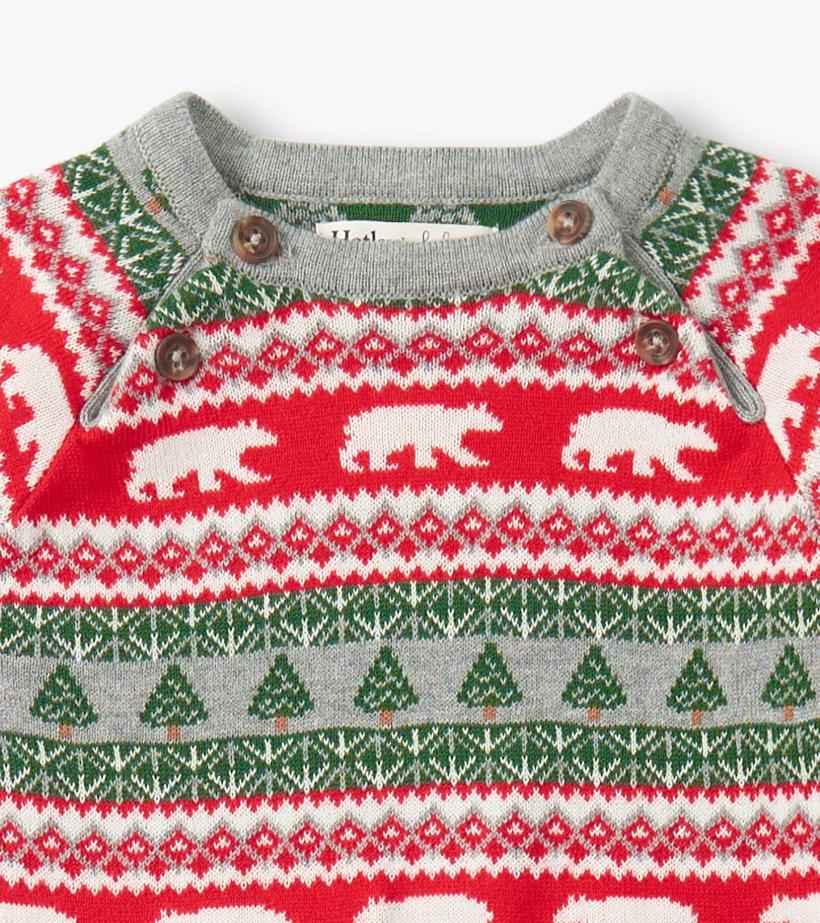 Baby &amp; Toddler Baby Polar Bear Fair Isle Sweater Romper | Hatley Rompers