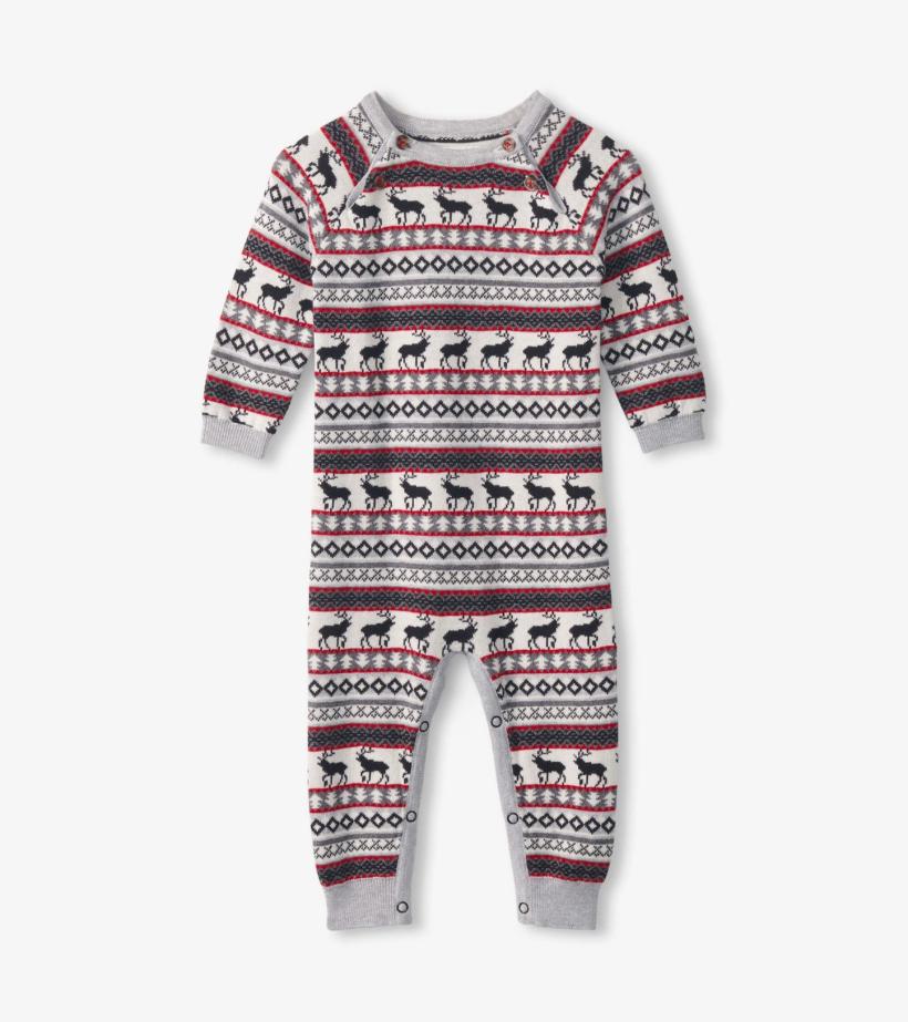 Baby &amp; Toddler Baby Stag Fairisle Sweater Onesie | Hatley Sweaters
