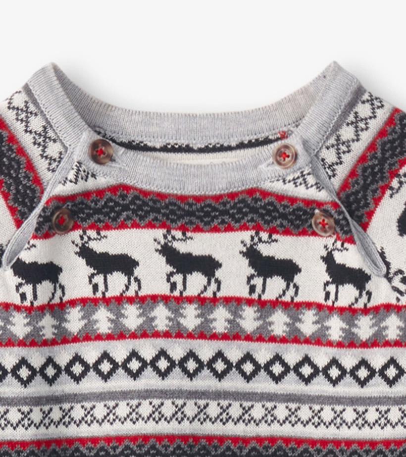 Baby &amp; Toddler Baby Stag Fairisle Sweater Onesie | Hatley Sweaters