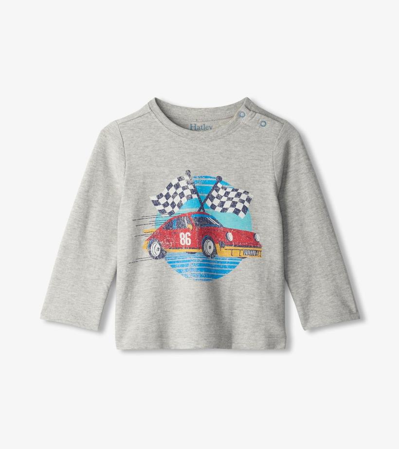 Baby &amp; Toddler Baby &amp; Toddler Boys Checkered Flag Long Sleeve T-Shirt | Hatley Tops