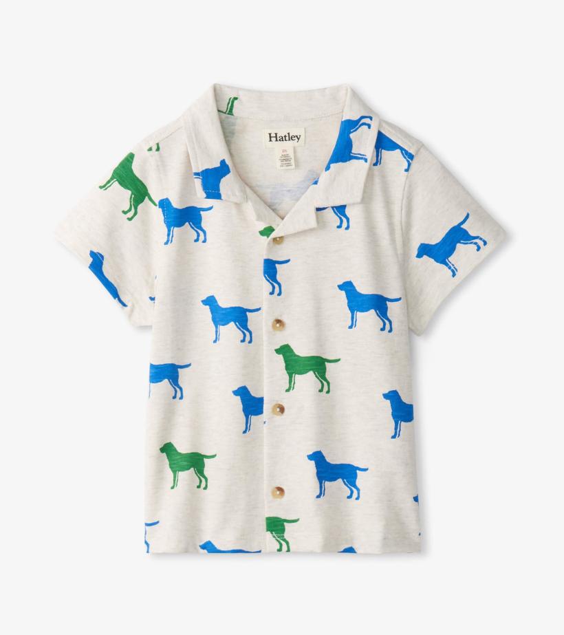 Baby &amp; Toddler Baby &amp; Toddler Boys Dog Silhouette Jersey Button Down | Hatley Tops