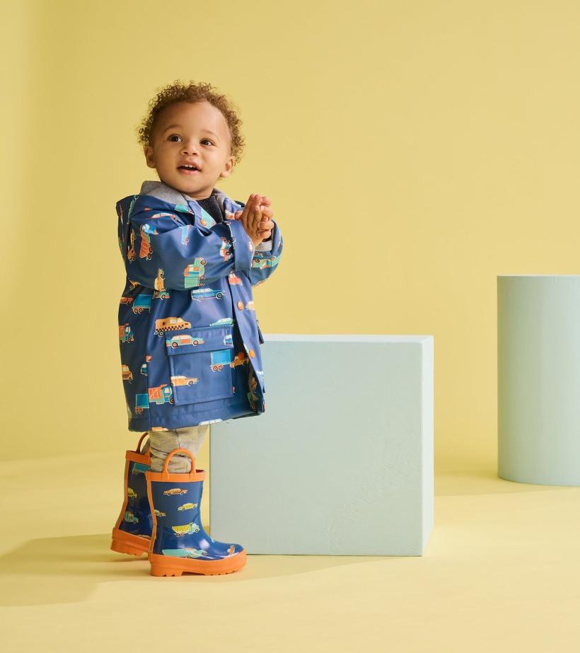 Baby &amp; Toddler Baby &amp; Toddler Boys Driving Cars Button-Up Rain Jacket | Hatley Rainwear