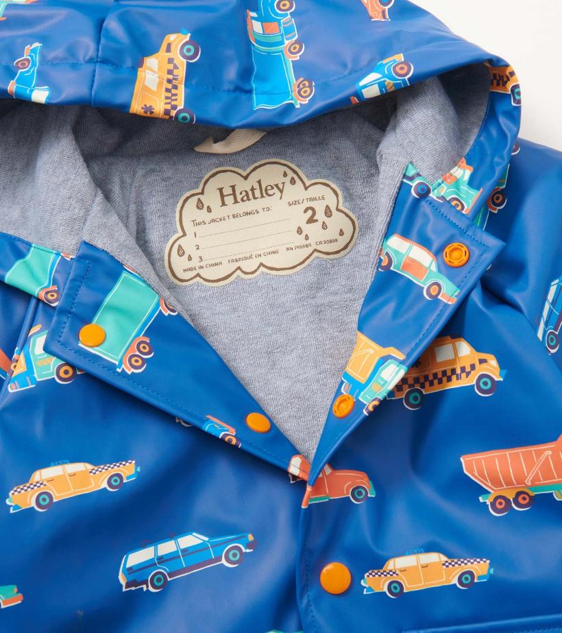 Baby &amp; Toddler Baby &amp; Toddler Boys Driving Cars Button-Up Rain Jacket | Hatley Rainwear