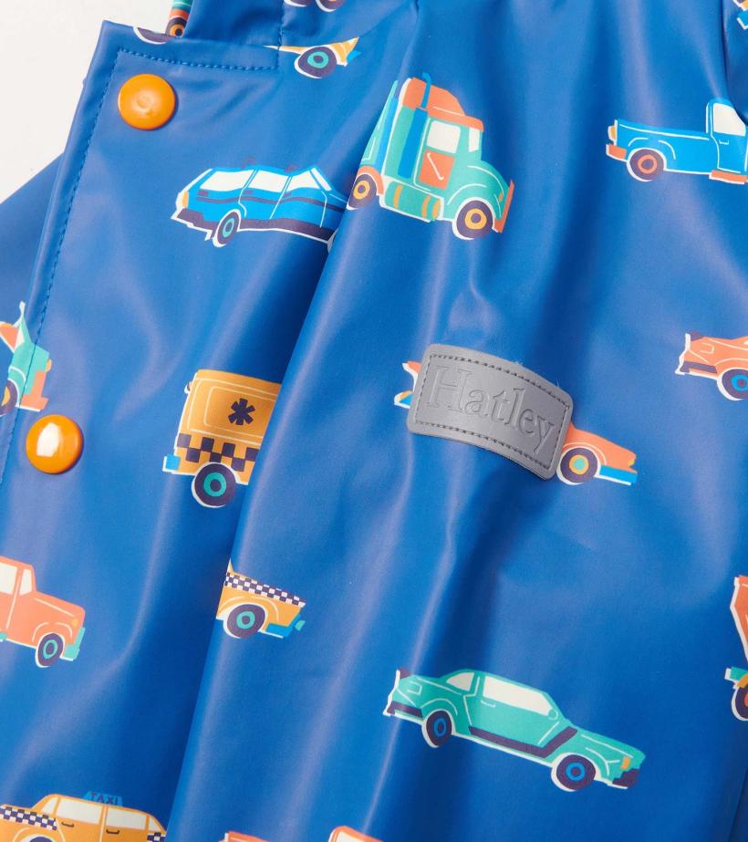 Baby &amp; Toddler Baby &amp; Toddler Boys Driving Cars Button-Up Rain Jacket | Hatley Rainwear