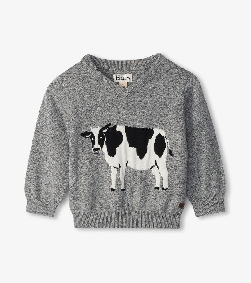Baby &amp; Toddler Baby &amp; Toddler Boys Milk Cow V-Neck Sweater | Hatley Sweaters