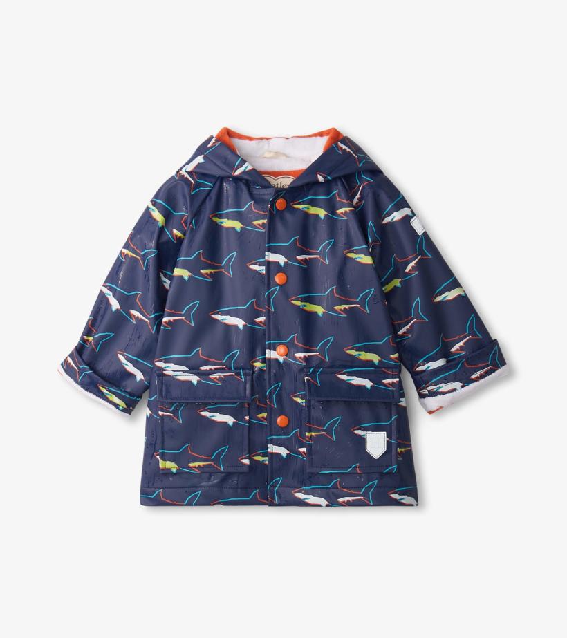 Baby &amp; Toddler Baby &amp; Toddler Boys Sharks Button-Up Rain Jacket | Hatley Rainwear