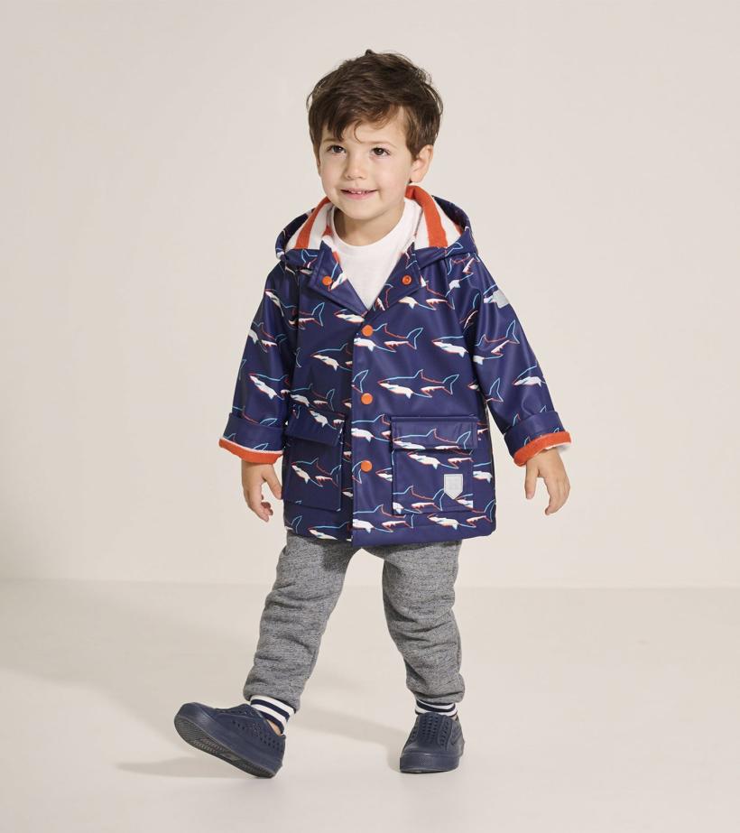 Baby &amp; Toddler Baby &amp; Toddler Boys Sharks Button-Up Rain Jacket | Hatley Rainwear