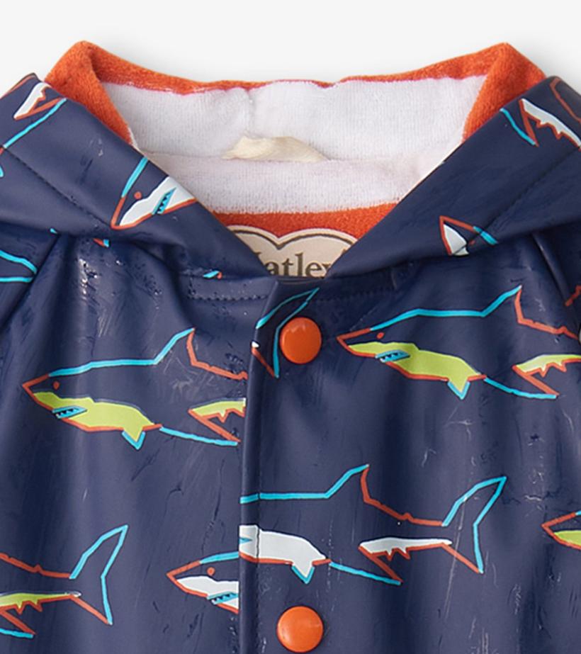 Baby &amp; Toddler Baby &amp; Toddler Boys Sharks Button-Up Rain Jacket | Hatley Rainwear