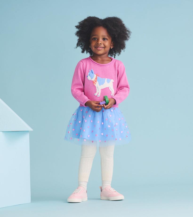 Baby &amp; Toddler Baby &amp; Toddler Girls French Bulldogs Drop Waist Sweater Dress | Hatley Sweaters