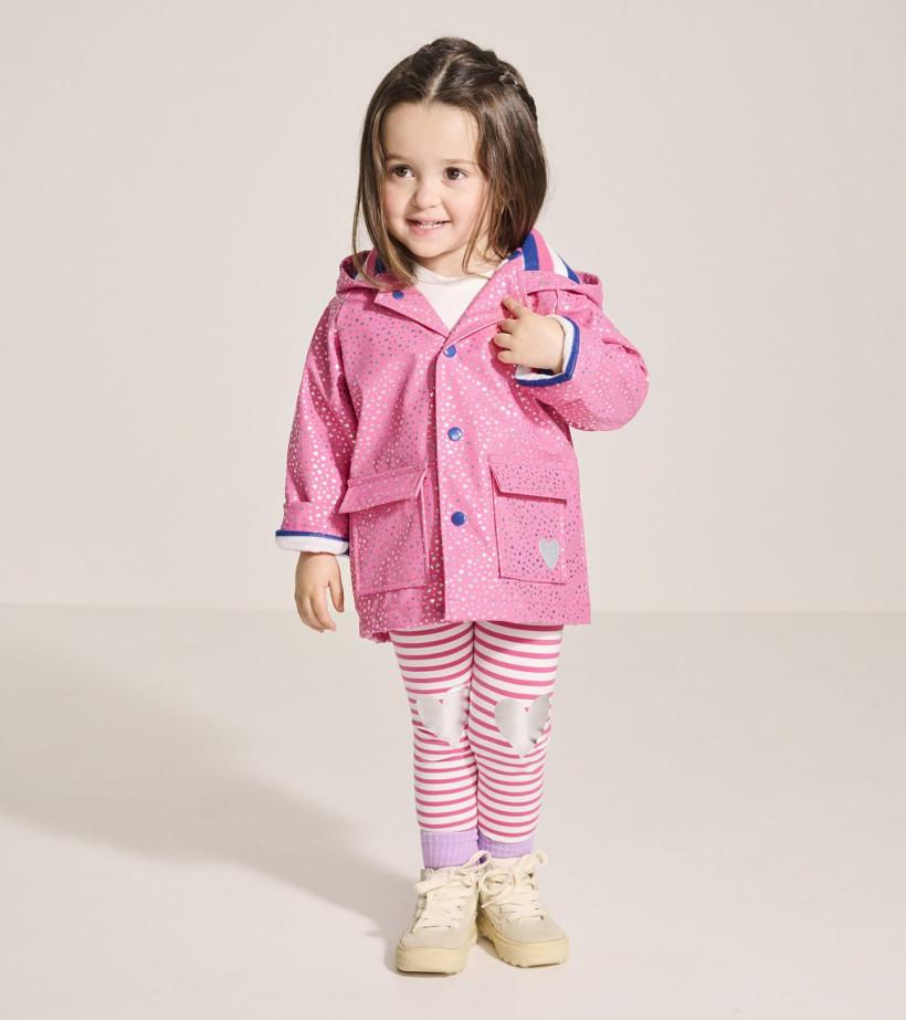 Baby &amp; Toddler Baby &amp; Toddler Girls Glitter Hearts Button-Up Rain Jacket | Hatley Rainwear