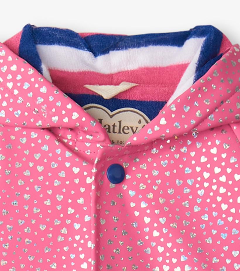 Baby &amp; Toddler Baby &amp; Toddler Girls Glitter Hearts Button-Up Rain Jacket | Hatley Rainwear