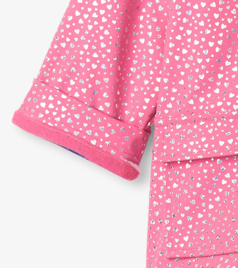 Baby &amp; Toddler Baby &amp; Toddler Girls Glitter Hearts Button-Up Rain Jacket | Hatley Rainwear