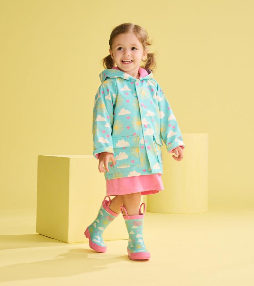 Baby &amp; Toddler Baby &amp; Toddler Girls Happy Skies Button-Up Rain Jacket | Hatley Rainwear