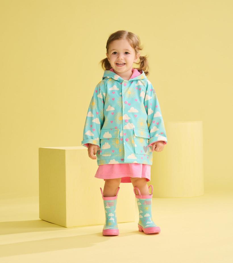Baby &amp; Toddler Baby &amp; Toddler Girls Happy Skies Button-Up Rain Jacket | Hatley Rainwear