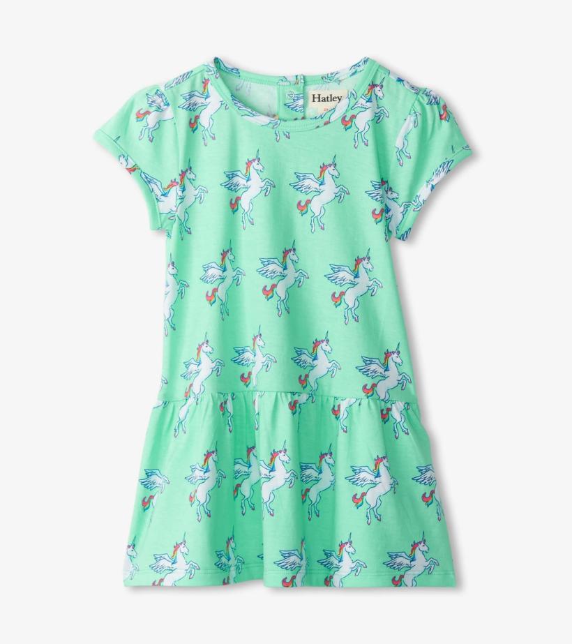 Baby &amp; Toddler Baby &amp; Toddler Girls Rainbow Unicorn Gathered Dress | Hatley Dresses
