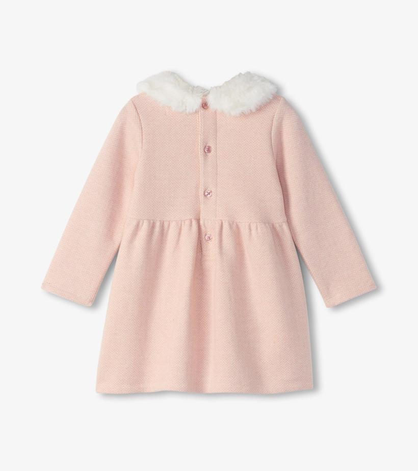Baby &amp; Toddler Baby &amp; Toddler Girls Rose Elegance Herringbone Fur Trim Dress | Hatley Dresses