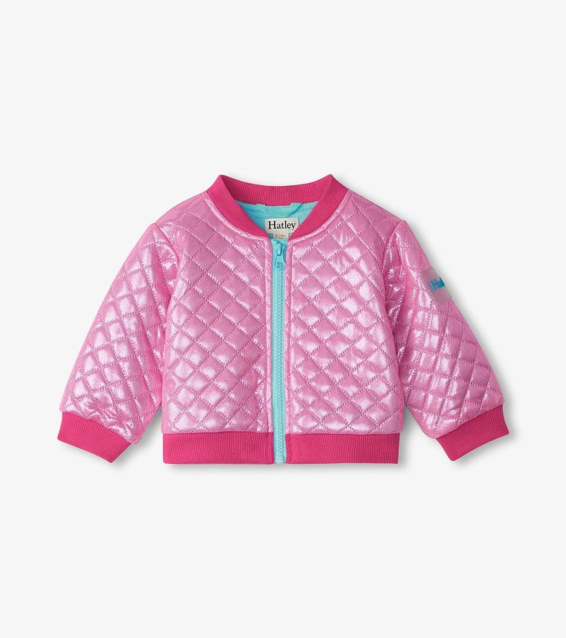 Baby &amp; Toddler Baby &amp; Toddler Girls Rose Violet Metallic Bomber Jacket | Hatley Sweaters