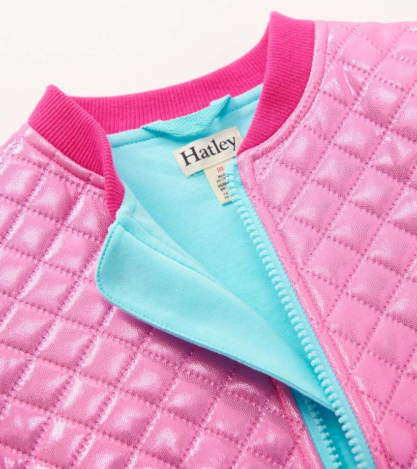 Baby &amp; Toddler Baby &amp; Toddler Girls Rose Violet Metallic Bomber Jacket | Hatley Sweaters