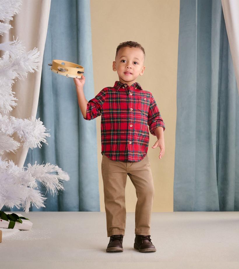 Baby &amp; Toddler Baby &amp; Toddler Red Plaid Button Down Shirt | Hatley Tops