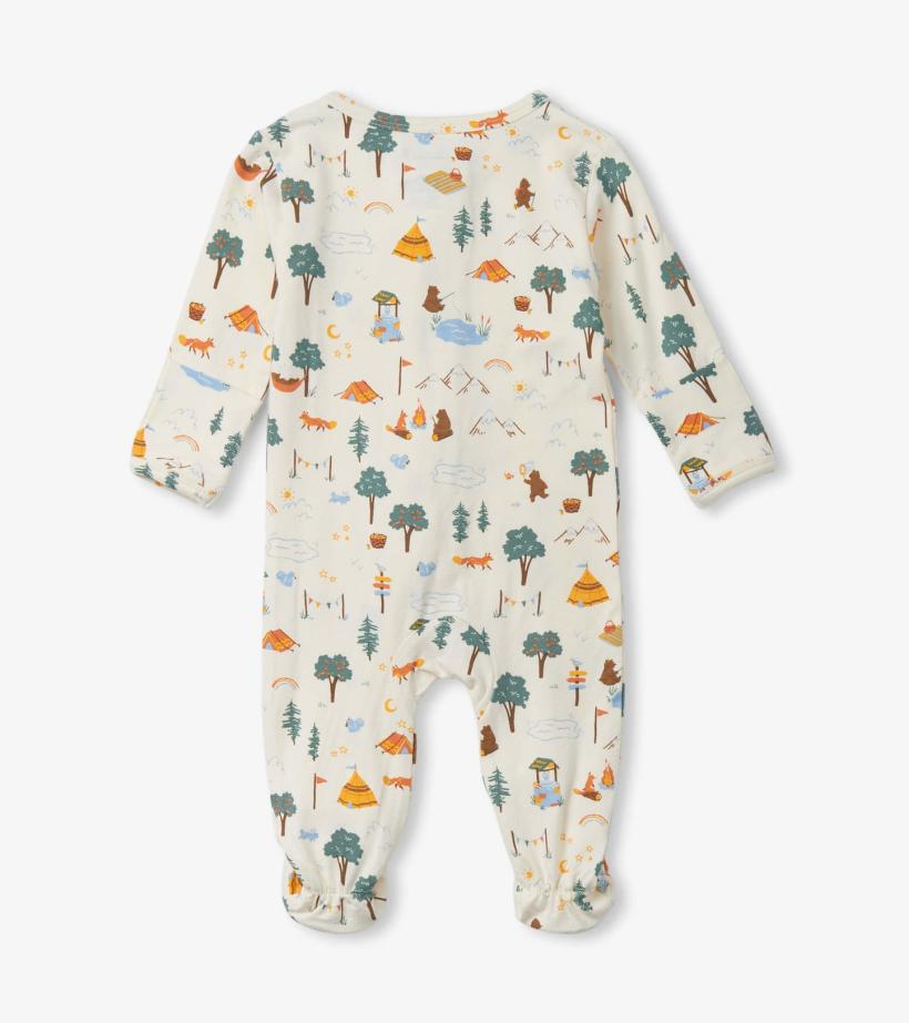 Baby &amp; Toddler Camping Animals Newborn Zip-Up Footed Sleeper | Hatley Sleepwear