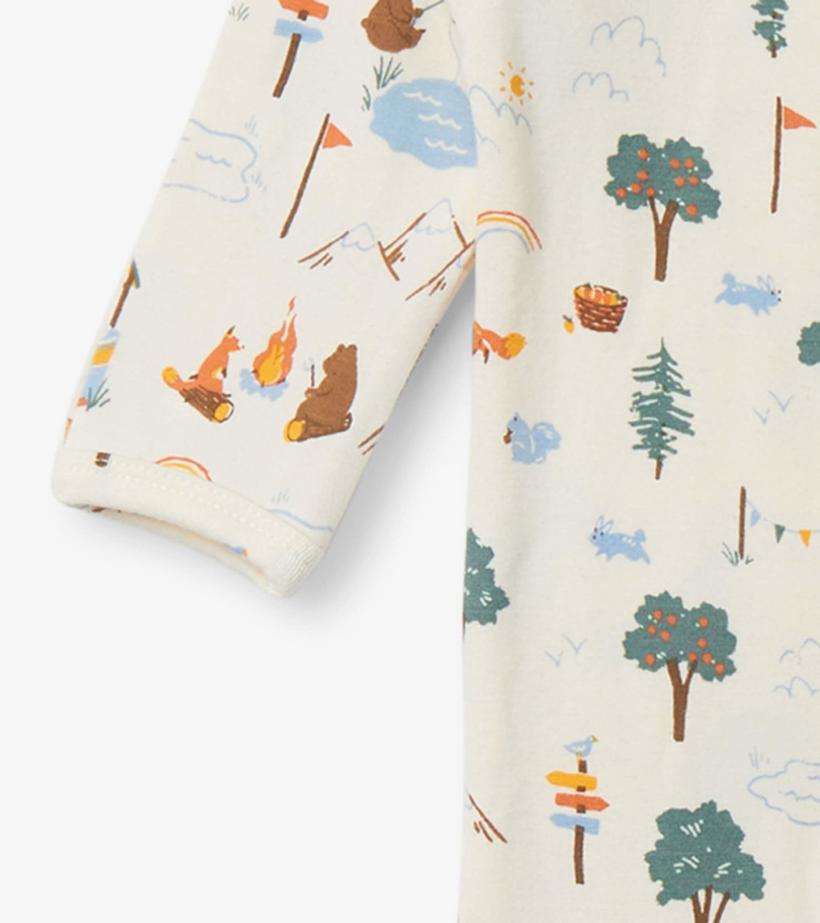 Baby &amp; Toddler Camping Animals Newborn Zip-Up Footed Sleeper | Hatley Sleepwear