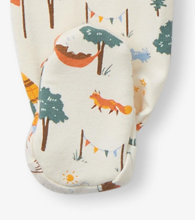 Baby &amp; Toddler Camping Animals Newborn Zip-Up Footed Sleeper | Hatley Sleepwear