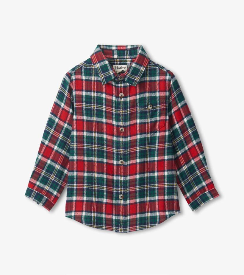Baby &amp; Toddler Christmas Plaid Toddler Button Down Shirt | Hatley Tops