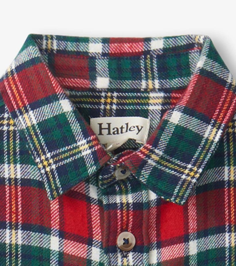 Baby &amp; Toddler Christmas Plaid Toddler Button Down Shirt | Hatley Tops