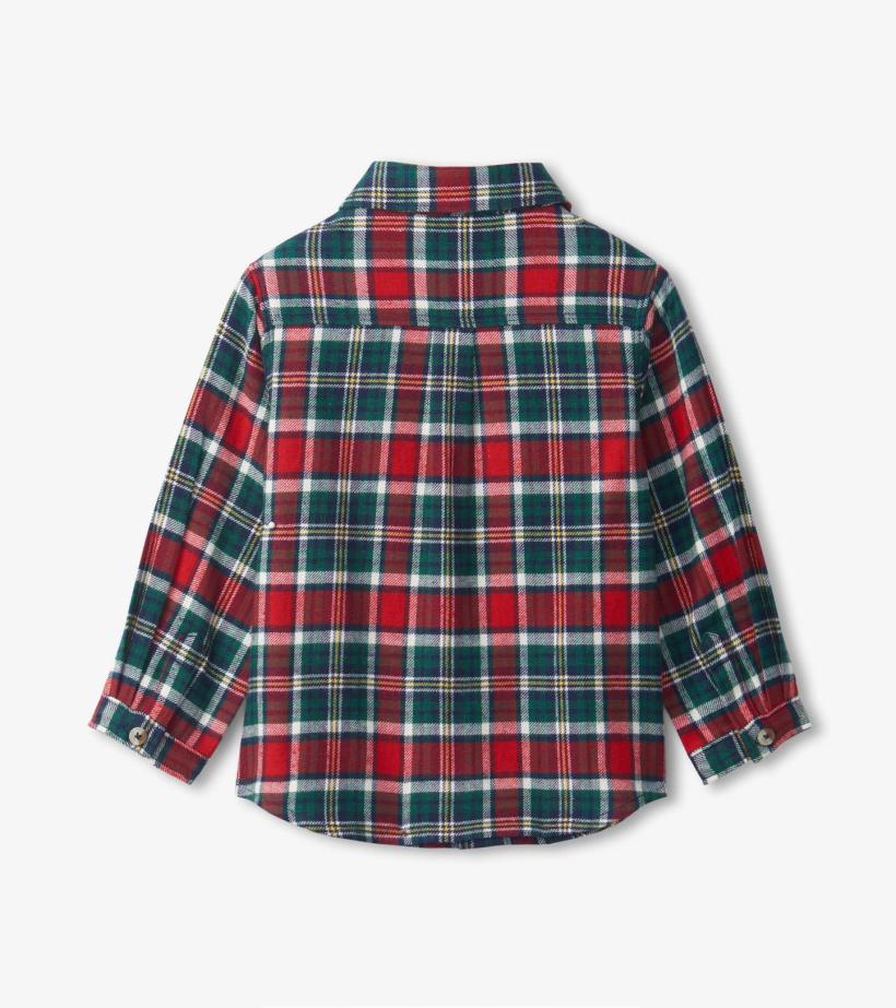 Baby &amp; Toddler Christmas Plaid Toddler Button Down Shirt | Hatley Tops