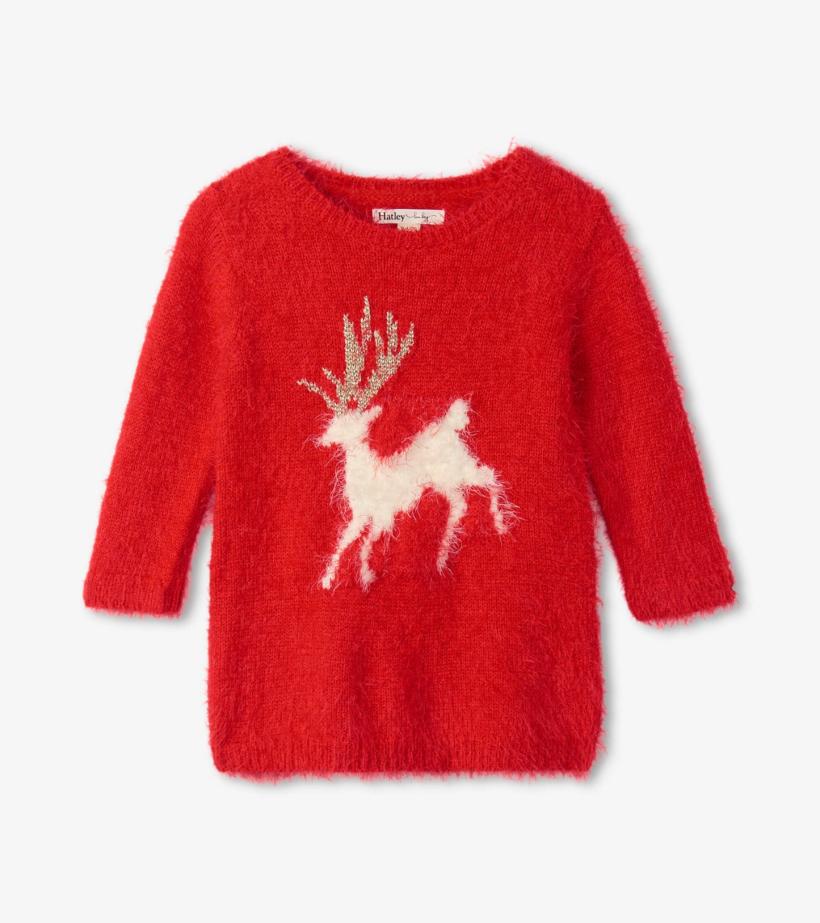 Baby &amp; Toddler Christmas Reindeer Fuzzy Sweater Dress | Hatley Dresses
