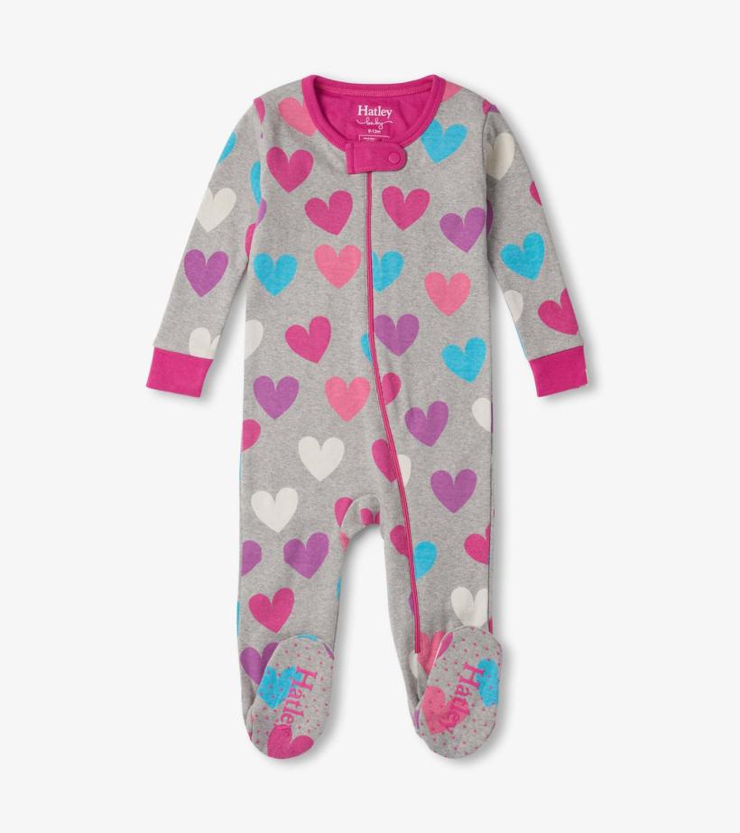 Baby &amp; Toddler Fun Hearts Baby Footed Sleeper | Hatley Sleepwear