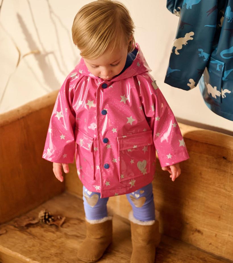 Baby &amp; Toddler Glitter Stars Baby Raincoat | Hatley Rainwear