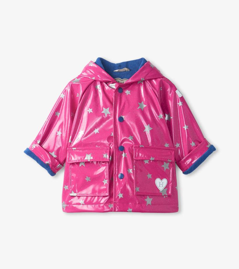 Baby &amp; Toddler Glitter Stars Baby Raincoat | Hatley Rainwear
