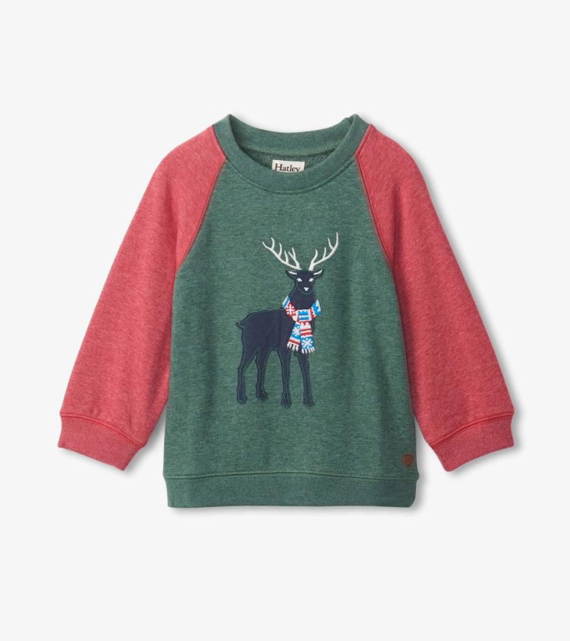 Baby &amp; Toddler Holiday Stag Pullover Sweatshirt | Hatley Sweaters