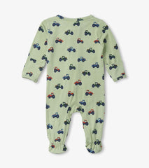 Baby &amp; Toddler Little Tractors Newborn Zip-Up Footed Sleeper | Hatley Sleepwear