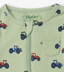 Baby &amp; Toddler Little Tractors Newborn Zip-Up Footed Sleeper | Hatley Sleepwear