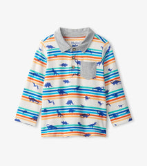 Baby &amp; Toddler Mini Dinos Long Sleeve Polo T-Shirt | Hatley Tops
