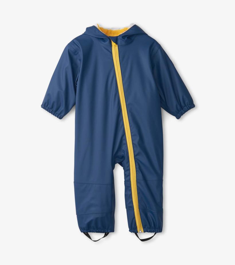 Baby &amp; Toddler Navy Terry Lined Baby Rain Suit | Hatley Rainwear