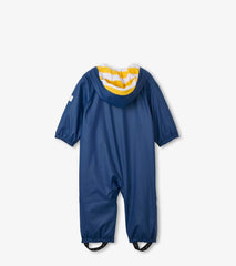 Baby &amp; Toddler Navy Terry Lined Baby Rain Suit | Hatley Rainwear