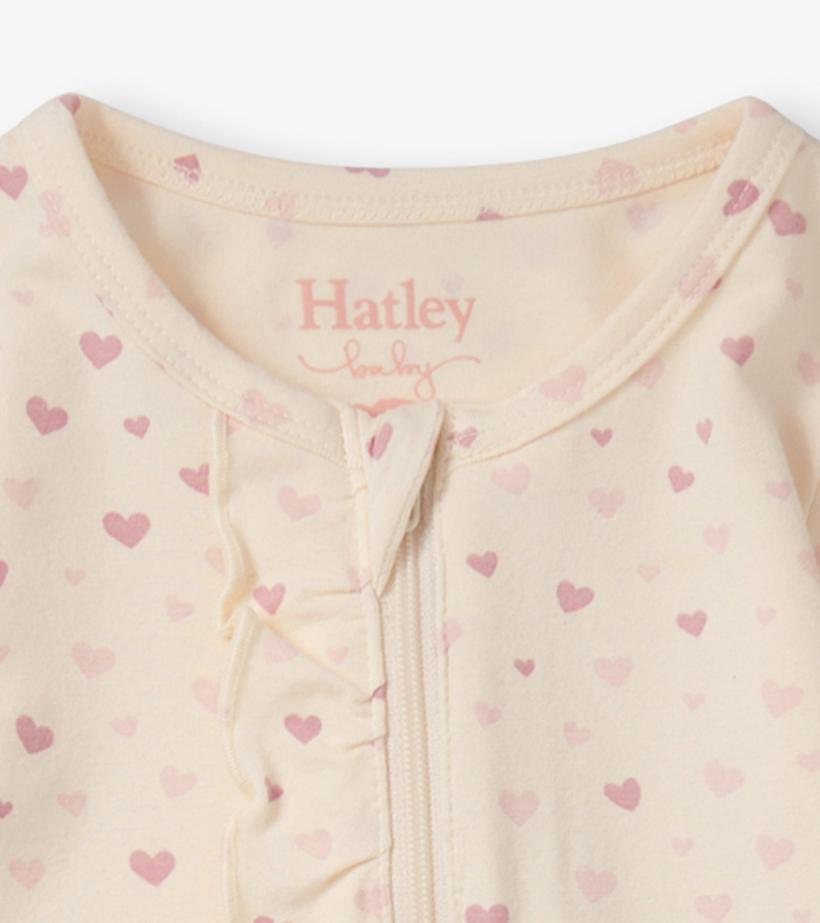 Baby &amp; Toddler Pretty Hearts Newborn Ruffle Footed Sleeper | Hatley Sleepwear