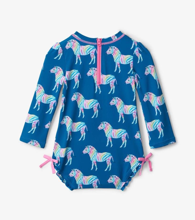 Baby &amp; Toddler Rainbow Zebra Baby Rashguard Swimsuit | Hatley Swimwear