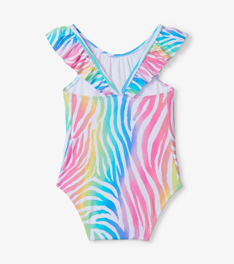 Baby &amp; Toddler Rainbow Zebra Baby Ruffle Swimsuit | Hatley Swimwear
