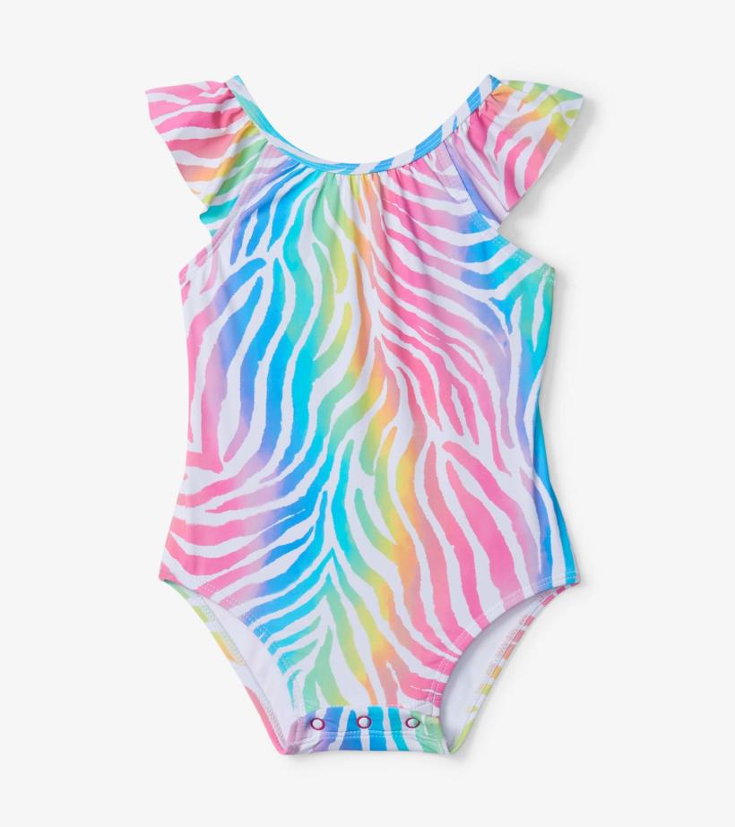 Baby &amp; Toddler Rainbow Zebra Baby Ruffle Swimsuit | Hatley Swimwear