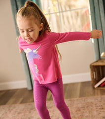 Baby &amp; Toddler Rasberry Unicorn Long Sleeve T-Shirt | Hatley Tops