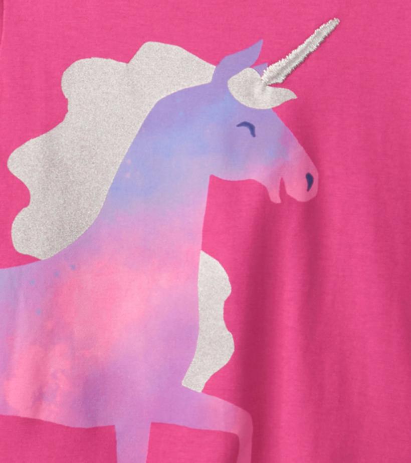 Baby &amp; Toddler Rasberry Unicorn Long Sleeve T-Shirt | Hatley Tops