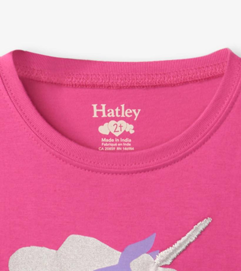 Baby &amp; Toddler Rasberry Unicorn Long Sleeve T-Shirt | Hatley Tops