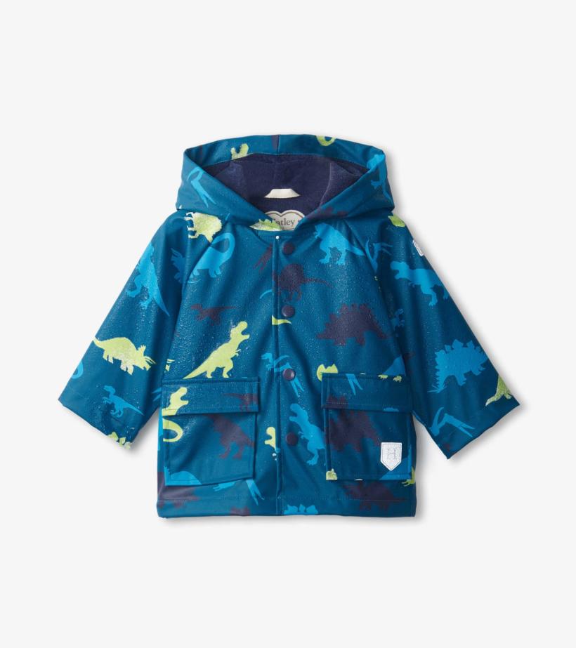 Baby &amp; Toddler Real Dinosaurs Colour Changing Baby Raincoat | Hatley Rainwear