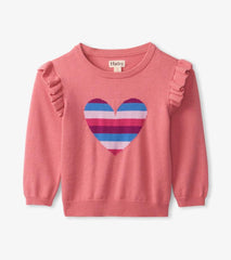 Baby &amp; Toddler Striped Heart Ruffle Sleeve Sweater | Hatley Sweaters